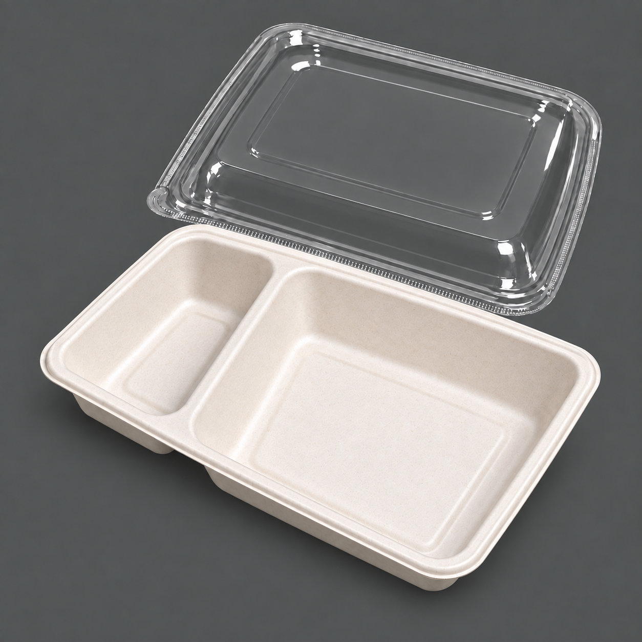 Bagasse 2-Comp Tray 900ml